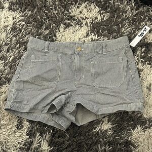 J. Crew Blue and White Striped Jean Shorts